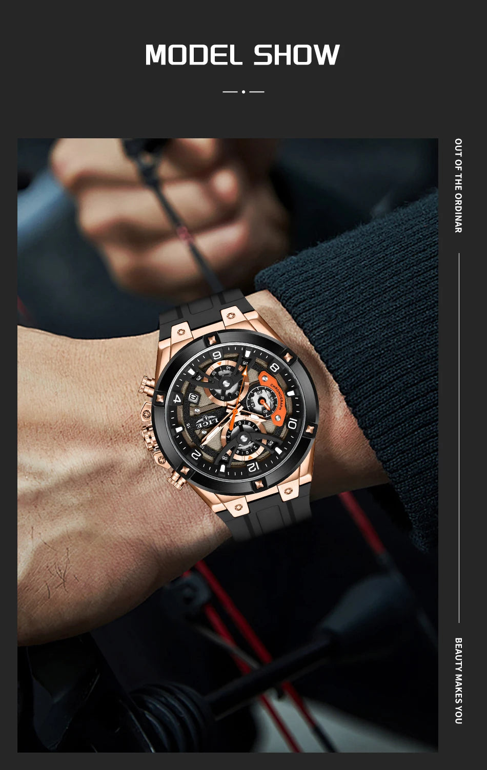 LIGE Outdoor Sports Quartz Man Watch Simple Fashion Auto Date Week Casual Luxury Silicone Belt Hollow Waterproof Watches for Men