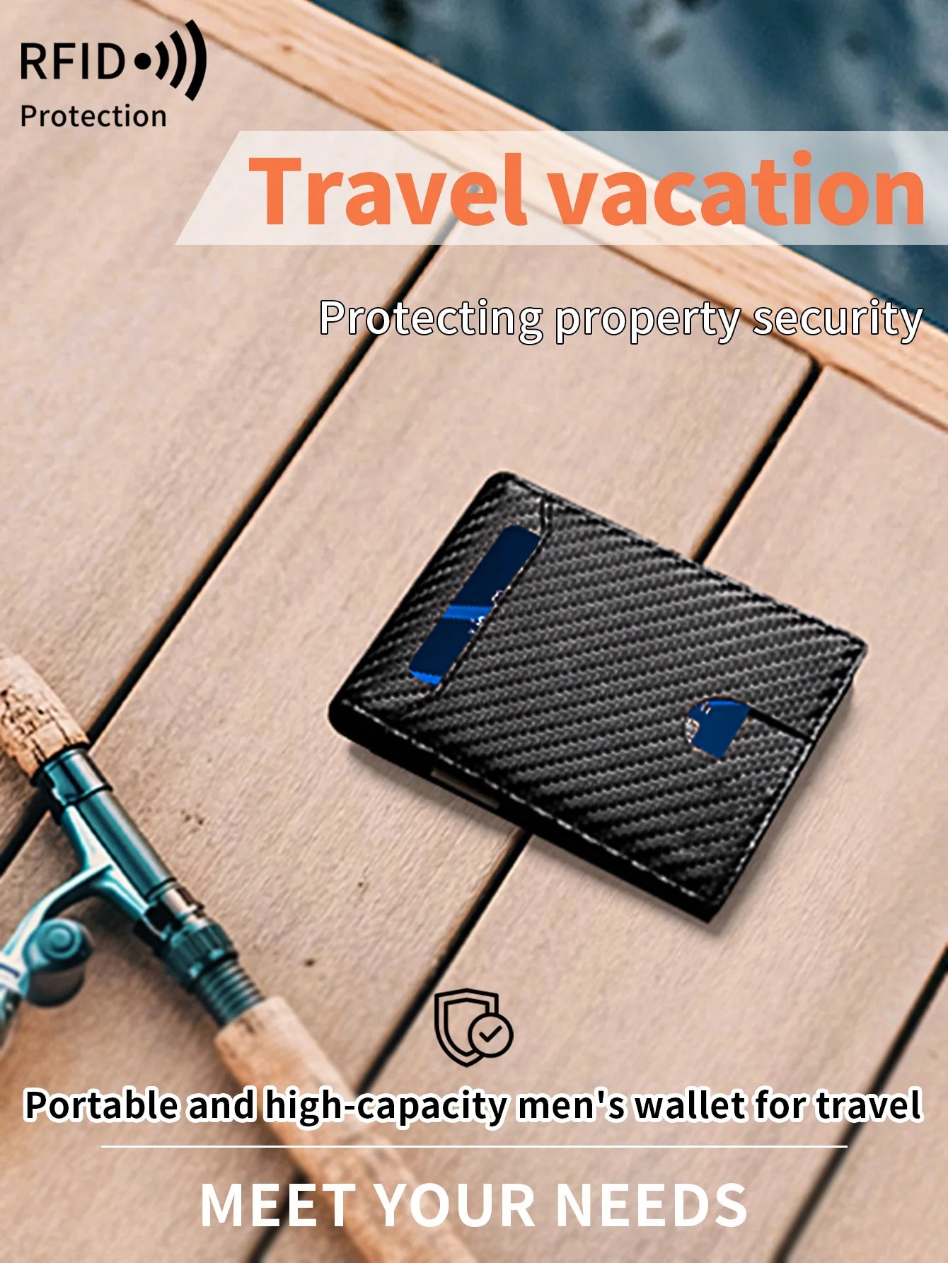 RFID Slim Wallet - Carbon Blue