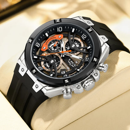 LIGE Outdoor Sports Quartz Man Watch Simple Fashion Auto Date Week Casual Luxury Silicone Belt Hollow Waterproof Watches for Men