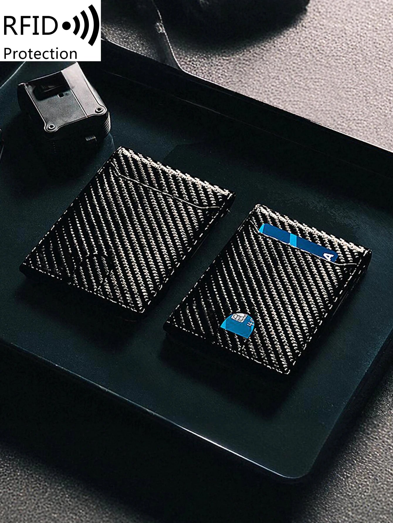 RFID Slim Wallet - Carbon Blue
