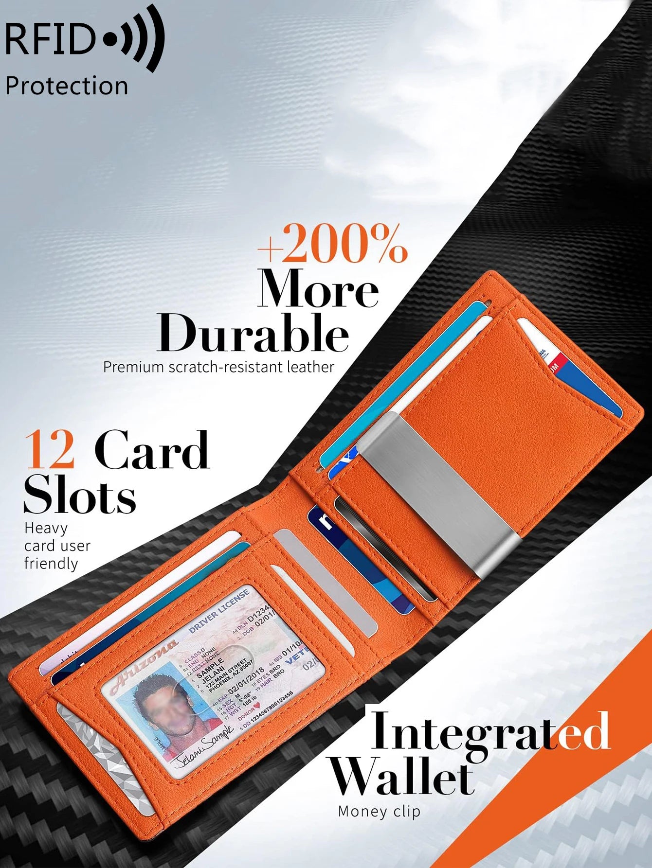 RFID Slim Wallet - Carbon Blue