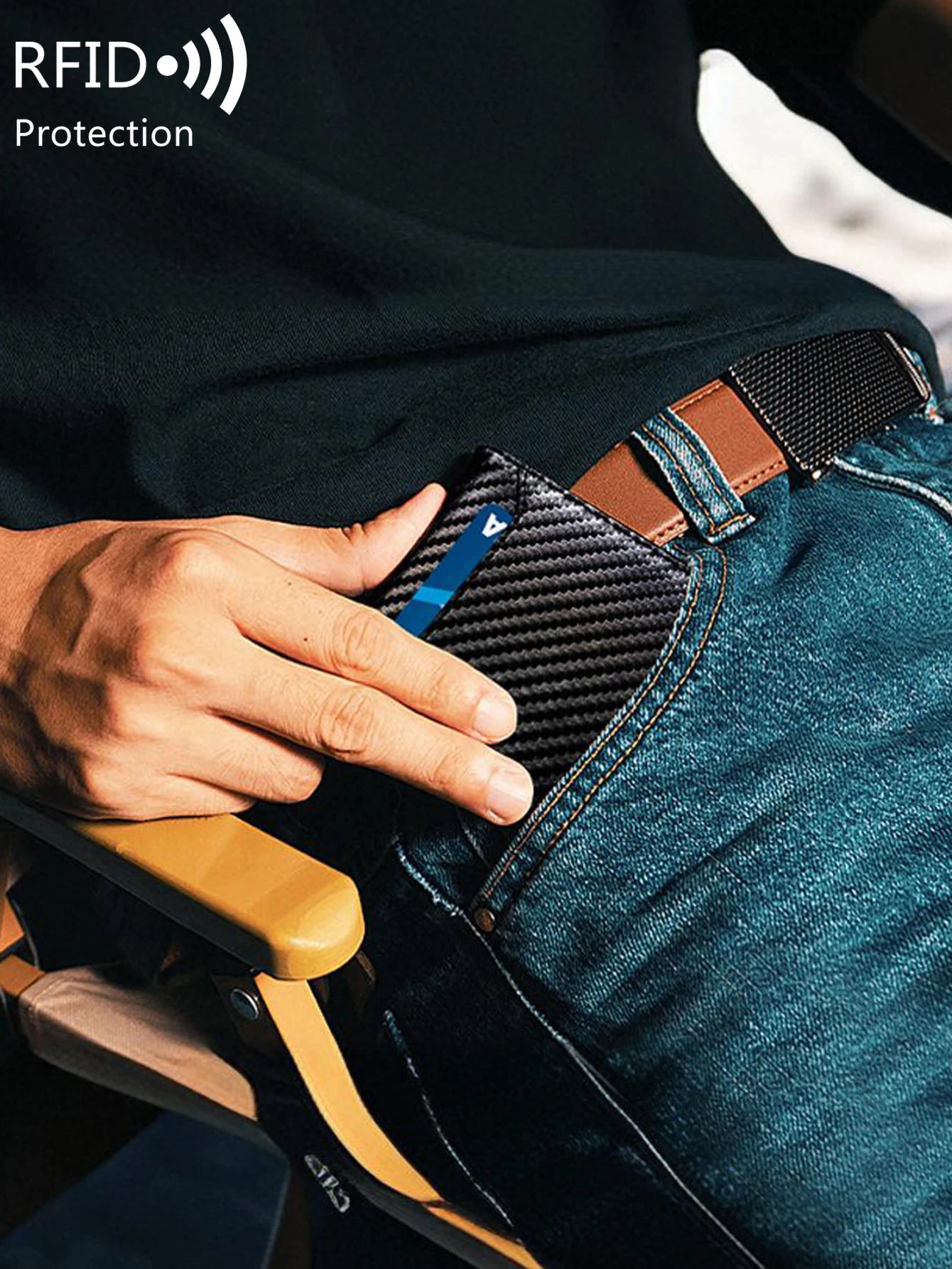 RFID Slim Wallet - Carbon Blue