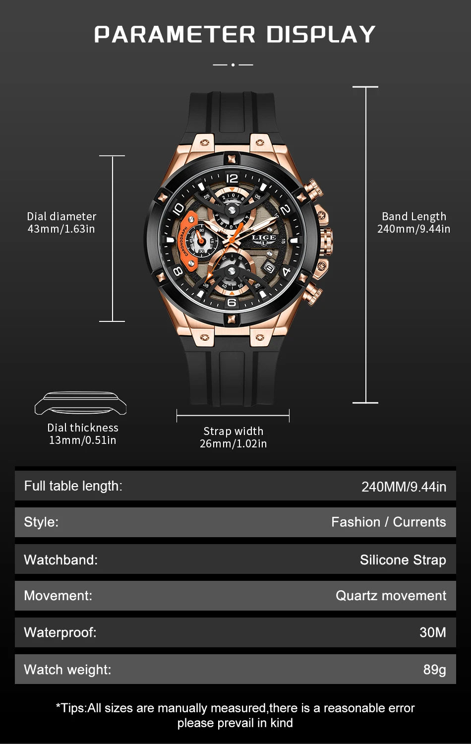 LIGE Outdoor Sports Quartz Man Watch Simple Fashion Auto Date Week Casual Luxury Silicone Belt Hollow Waterproof Watches for Men